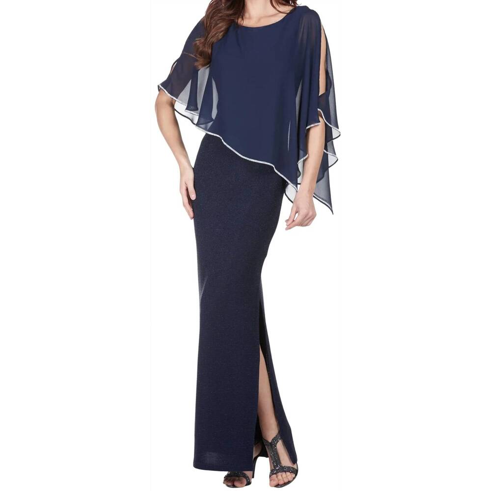NEW FRANK LYMAN novalie maxi dress in midnight blue